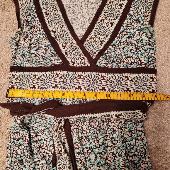 BCBG blue and brown floral pattern dress - Picture 3 of 8